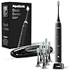 Aquasonic Black Series Ultra Whitening Toothbrush – ADA Accepted Electric Toothbrush- 8 Brush Heads & Travel Case – 40,000 VPM Electric Motor & Wireless Charging – 4 Modes w Smart Timer