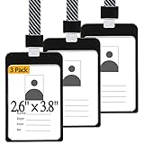 ASSCV Badge Holder with Lanyard,3pcs Vertical Aluminium Alloy Metal Id Badge Holder with Clip,Name...
