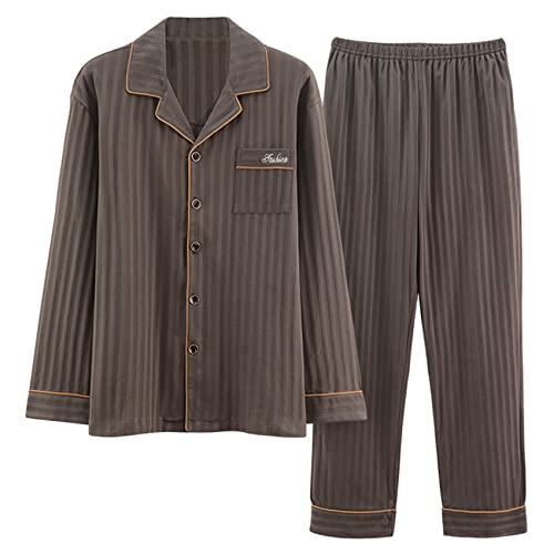 BFSGBFNTMD Pyjamas Hommes Printemps Et Automne ModèLes De Pur Coton à Manches Longues Nouvel Hiver Hommes Plus La Taille Coton Costumes De Service à Domicile Cover