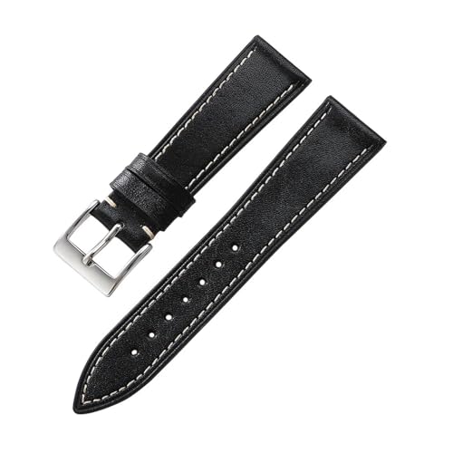 Correa de reloj retro Crazy Horse cuero genuino repuesto correa piel vaca suave 20mm 22mm
