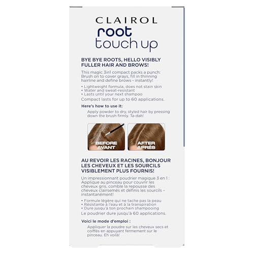 Clairol Root Touch-Up Temporary Concealing Powder, Light Brown, Pack of 3