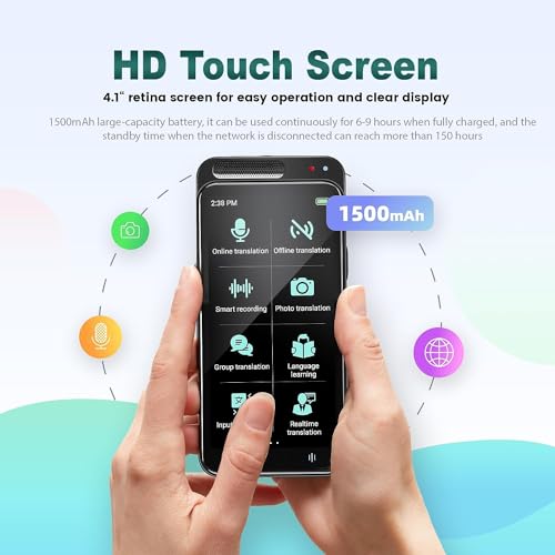 Image of AI Language Translator Device | Support for 138 Languages | Real Time | Offline /Online Instant Two Way Voice and Photo Translation | 4 inch Touchscreen for Travel, Business, and Language Learning