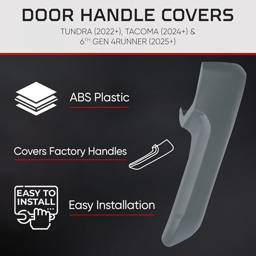 Image of AJT DESIGN Door Handle Covers Compatible with Toyota Tundra (2022+), Tacoma (2024+) & 4Runner (2025+) | Interior Accessories | High Strength ABS Plastic | Made in USA | 4 Piece Set - Lunar Rock
