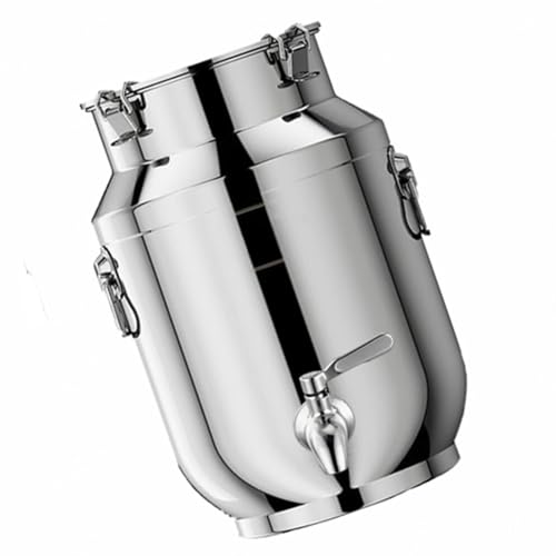 bidon Alimentaire 10l avec Robinet,bidon INOX pour Huile d Olive pour Le Riz la Farine Les céréales,A-2.5liter