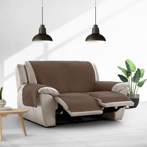 Funda sillón relax acolchada reversible protector sofá ajustable 4