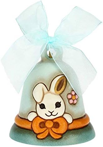 THUN – Campanelle Limited Edition Azzurra Dipinta a Mano – Idea Regalo Pasqua – Accessori Casa – Linea Color Your Easter – Ceramica – 7 x 7 x 8 h cm