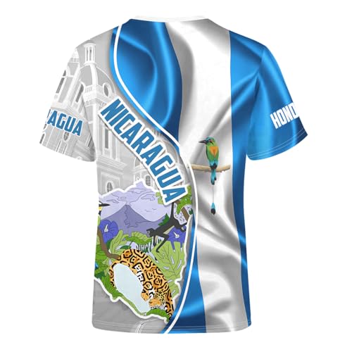 DFZ Nicaragua Flag Shirt Novelty Tee Short Sleeve Tops Graphic 3D Printed Nicaragua Men Shirt Jersey3