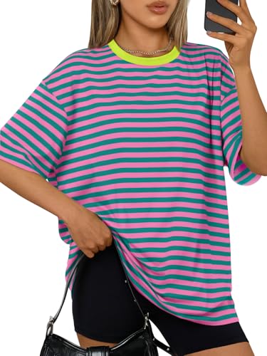Image of Trendy Queen Womens Oversized T-Shirts Short Sleeves Workout Tops | Casual Summer Gym Tees Plus Size Fashion Clothes 2026
