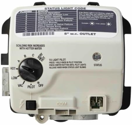 Reliance Hot Water Heater Gas Control Valve 100112336 1" Cavity Thermostat Compatible with Reliance, State, A.O. Smith, and American branded heaters