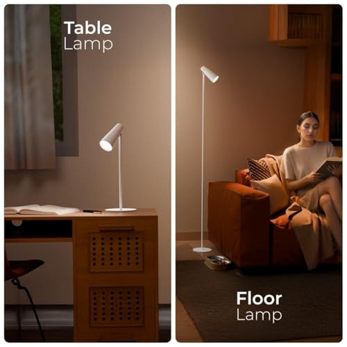 Image of 5-in-1 Rechargeable LED Table Lamp Adjustable Brightness USB-C Desk and Floor Reading Light Multi-Angle Study Lamp with Magnetic Attachments