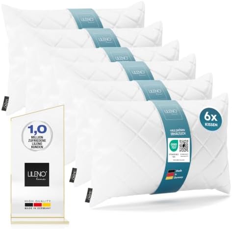 LILENO HOME 6er Set Kissenfüllung 50 x 70 cm - 95°C waschbares Innenkissen | geeignet für Allergiker - Polyester Kisseninlet als Couchkissen, Sofa Kissen, Cocktailkissen und Kopfki