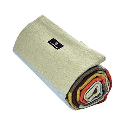 Hugger Mugger Cotton Yoga Rug - Absorbent, Grippy Tight Weave, Ashtanga and Hot Yoga Rug, Helps with Slippery Hands and Feet - Image 3