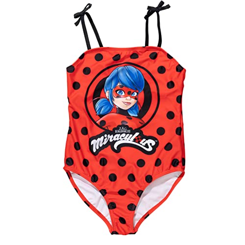 Miraculous Ladybug Little Girls One-Piece Bathing Suit Red/Black 7-8