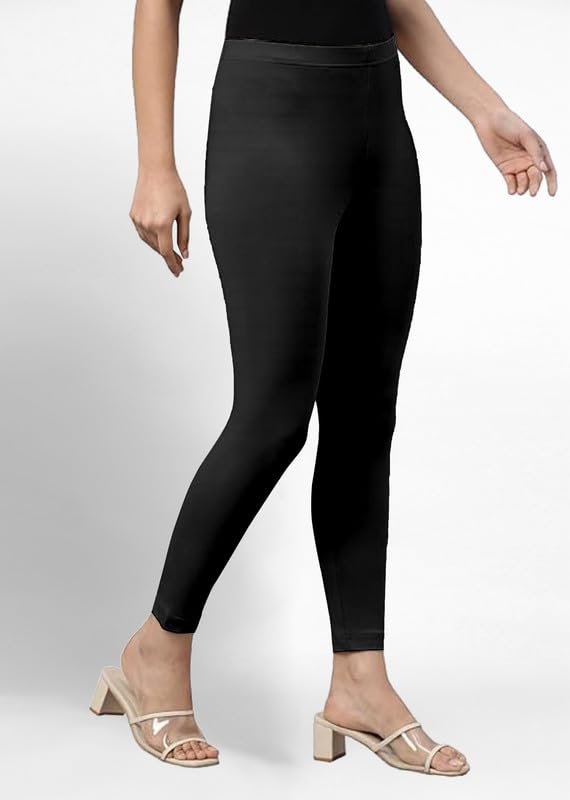 Image of TRENDMALLS Women's Super Combed Cotton Elastane Stretch Ankle Length Leggings with Ultrasoft Waistband
