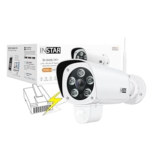 INSTAR IN-9408 2K+ PoE Weiss/LAN/PoE Überwachungskamera mit künstlicher Intelligenz - wetterfeste Außenkamera - IEEE 802.3af Power Over Ethernet - HomeKit - PIR - Weitwinkel - RTSP