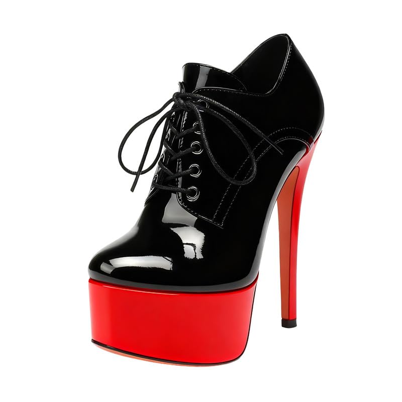Damen High Heels Pumps Plateau Stiletto Hochfrontpumps Lackschuhe Schnürpumps