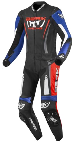 Berik Absolute GP2 Tuta in pelle da moto a due pezzi, nero/blu/bianco/rosso, 56