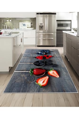 SODEF Decorative Rug 60x450cm Gray Non-Slip Base Digital Print Polyester - Gray