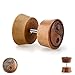 Treuheld | Holz Ohr-STECKER mit Yin & Yang zum Schrauben - Dunkel-Braun - 2 Größen - Symbol Fake Plug - Organische Motiv Ohr-Ringe Herren & Damen & Kinder Ohr Tunnel Piercing STECKER - [1.] - 8 mm