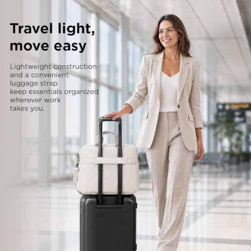 Image of Lenovo 16 inch Laptop Bag T210 (ECO), Water-Resistant Laptop Sleeve Case with EVA Protective Padding, Dual Compartments, Travel Strap, Eco-Friendly Recycled Material, Fits Up to 16-Inch Laptops, Beige
