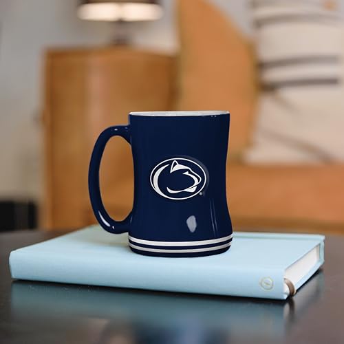 Image of Logo Brands Penn State Nittany Lions 14oz Relief Mug- Officially Licensed Mug, Sculpted 3D Logo and Team Colors - Comfortable Handle and Glossy Finish for College Sports Fans
