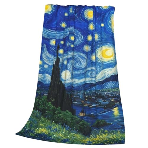 Couverture tricotée Nuit étoilée plaid flanelle doux grand lit et canapé