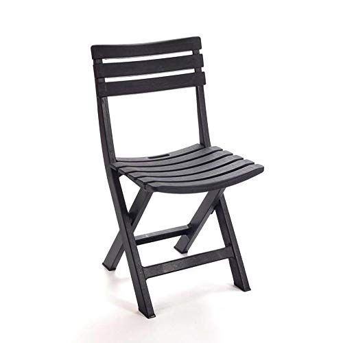 PRO GARDEN Chaise pliante en résine Komodo Anthracite 44 x 41 x 78 cm Progarden