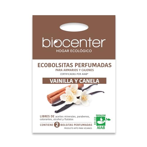 BIOCENTER Ambientador natural de Vainilla y Canela (2 unidades) - Certificado ecológico y vegano