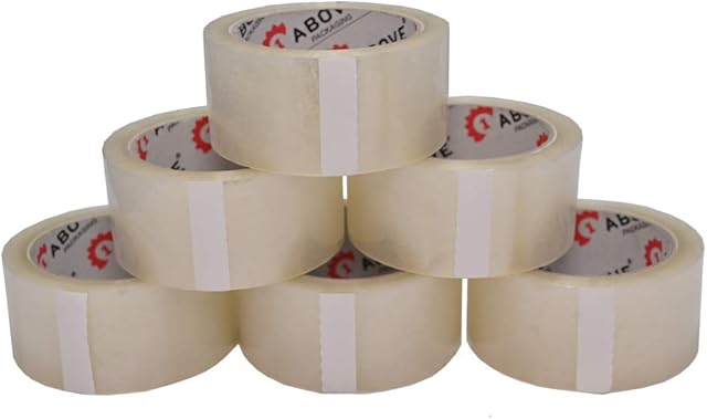 6 Rolls Clear Tape for Packing 48mm x 66m |54 microns| Ideal as Clear Parcel Tape, Packing Tape, Packaging Tape, Parcel Tape Strong Clear, Heavy Duty, Packing Tape for Moving House, Box Tape