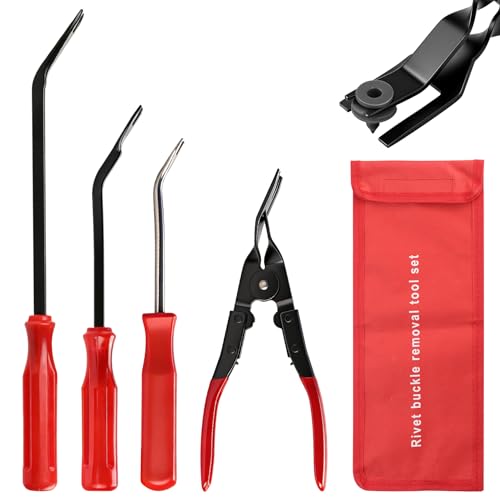 4 Pcs Pinces pour Démontage Panneaux de Porte, Pince a Clips Automobile, Pince Rivet Plastique Voiture, Pinces de Démontage pour Clips de Garniture...
