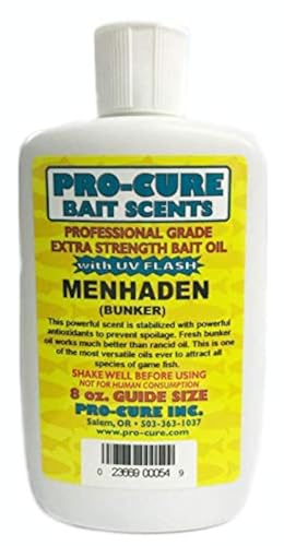 Pro-Cure Stabilized Menhaden Bait Oil, 8 Ounce, yellow