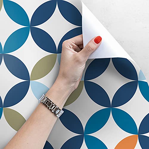 Cercles de vinyle marocain papier peint 360x250 cm pour masquer les défauts muraux - 4