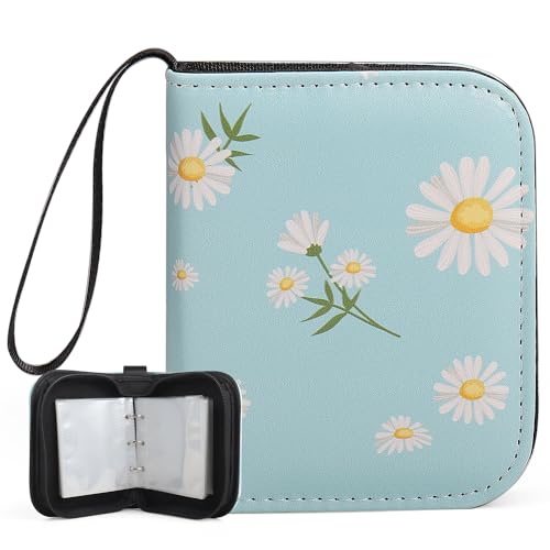 VEELAM 1 Pocket Trading Card Binder for 80 Cards, Cute Flower Pattern