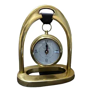 Women Wooden Handcraft Handmade Brass Polish Table Top Clock - Antique Style Roman Numeral Desk Clock for Home and Office Decor