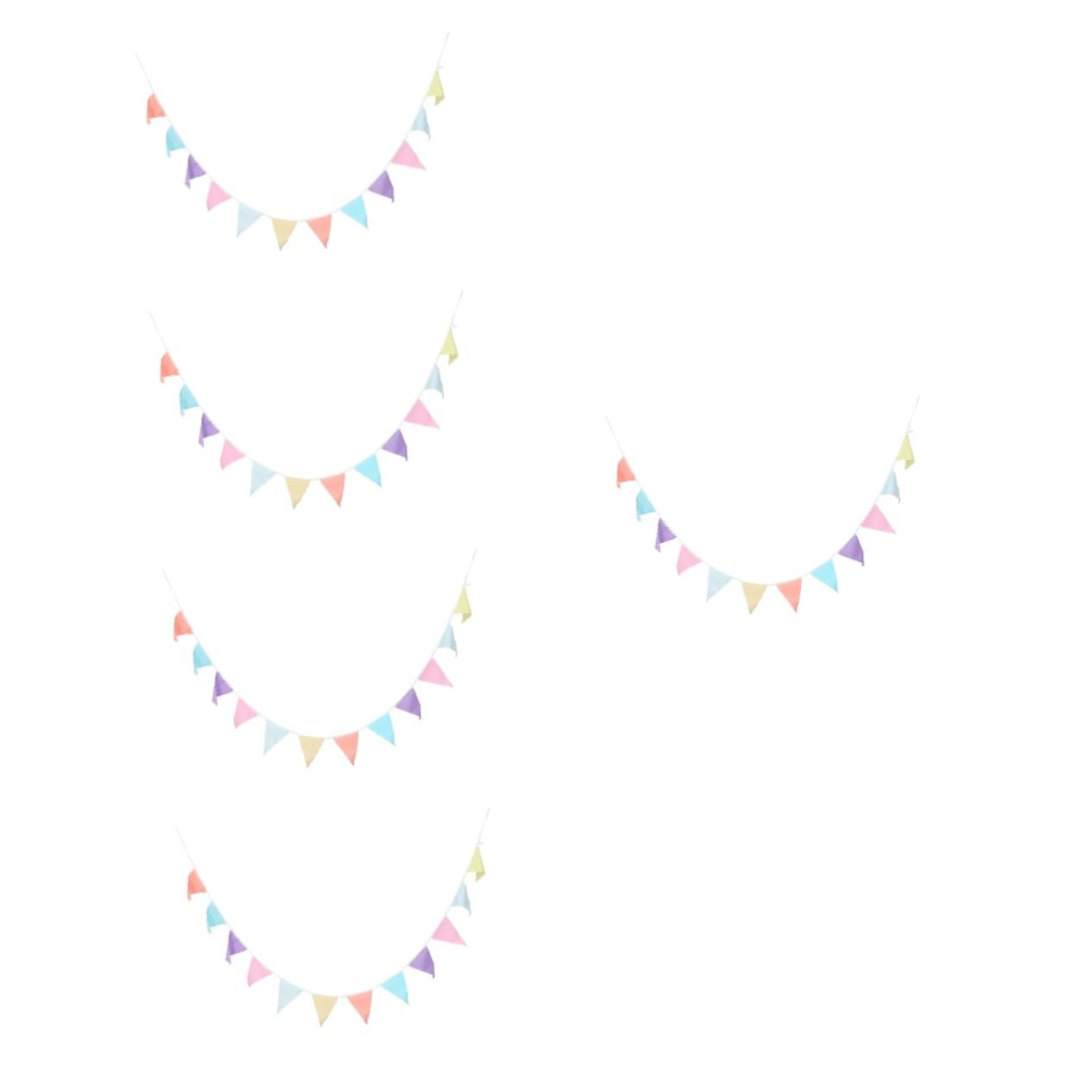 MAGICLULU 5 Pezzi bandiera ondulata striscione di compleanno bandiera pastello Banner di buon compleanno Ghirlanda di viti stendardo bandiere della del partito cotone