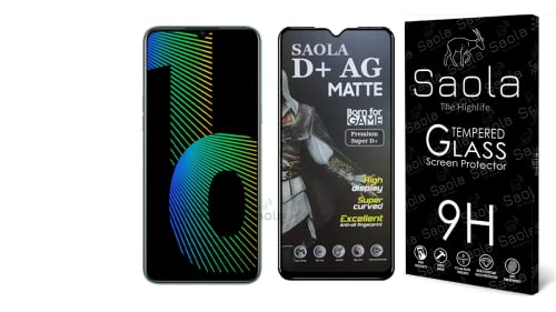 Saola D+ Matte Tempered Glass With 18H Hardness For Realme Narzo 10 (Pack Of 1) With Free Installation Kit. Full Screen Coverage - 6.5 Inch