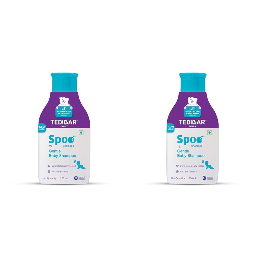SPOO Tedibar Gentle Baby Shampoo 200Ml No Tears|Gentle On Scalp|No.1 Pediatrician Prescribed Shampoo*- By Torrent Pharma (Pack Of 2)-image-20