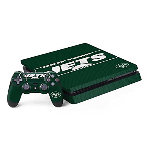 Skinit Decal Gaming Skin Compatible with PS4 Slim Bundle - Officially Licensed NFL New York Jets Zone Block Design
