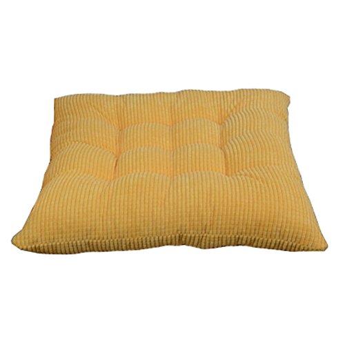 Blancho Indoor/Outdoor Soft Home/Office Squared Corduroy Seat Cushion,Yellow