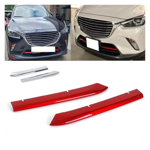 Parrilla delantera para Mazda CX-3 2017-2018; moldura protectora de entrada de aire de parachoques 4
