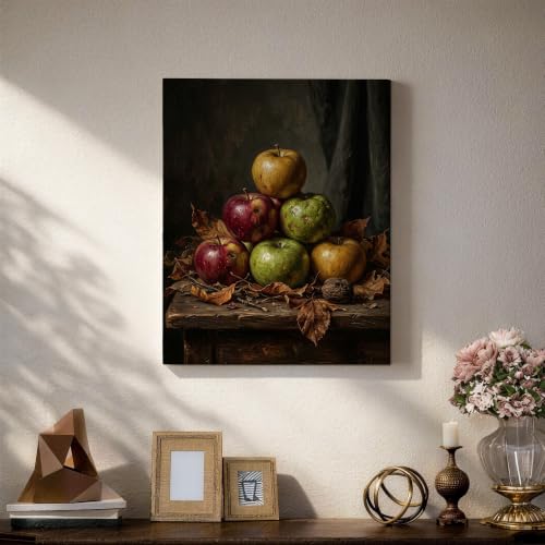 Lienzo decorativo de nuez de hoja, cuadro rústico verde de 40x50 cm para decorar tu hogar 5