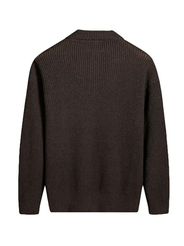 Floerns Men's Fall Cozy Light Long Sleeve Button Down Drop Shoulder Knitwear Cardigan Sweaters2