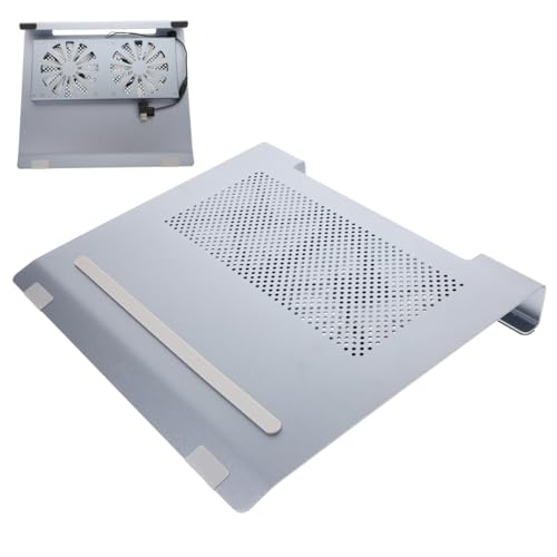 Base para laptop de aleación de aluminio con ventilador y soporte ajustable miniatura 3