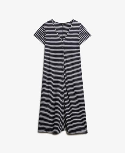 Superdry Para Mujer. W8011860A Vestido De Punto Midi De Manga Corta Marino (36), Casual, AlgodóN - 7