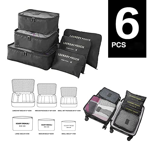 Organizador de mala de viagem Unissex kit com 6 peças N-05 (Vinho)