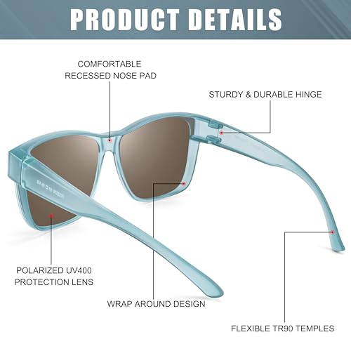 Image of Polarized Sunglasses Fit Over Glasses for Women Men