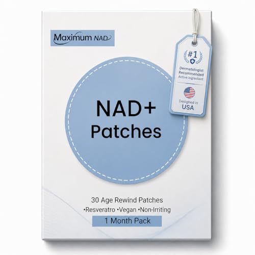 NAD+ Patches for Women & Men with Nicotinamide and Resveratrol-30 Patches, Premium 8-Hour Extended-Release Formula, Vegan