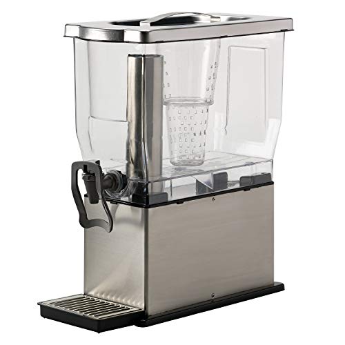 Service Ideas CBDT3SSHF Cold Beverage Dispenser with hands free spigot, Rectangular, 3 Gallon, Silver