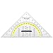 Produktbild Westcott Geometriedreieck 22 cm mit abnehmbarem Griff | Transparentes Geometrie-Dreieck aus Kunststoff mit gelber Skala | Technische Skala & Winkelmesser für Schule, Uni oder Büro | E-10134 00