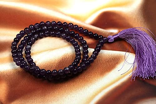 Amethyst Mala Beads, 108 beads 6 mm Mala, Tassel Mala Necklace, Prayer Beads, Yoga Jewelry, Amethyst Necklace, Jaap Mala, Meditation Mala4